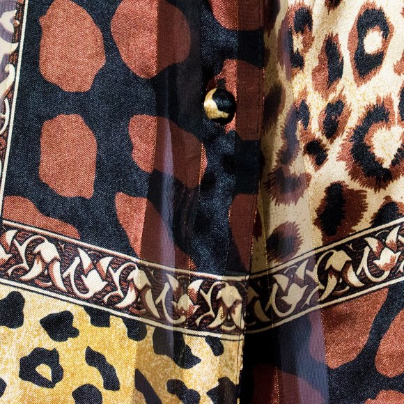 Leopard Button Up Shirt 80s Vintage animal print - Picture 10 of 12